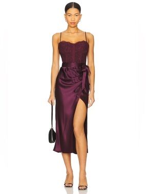 CAMI NYC Tricia Corset Dress in Blackberry